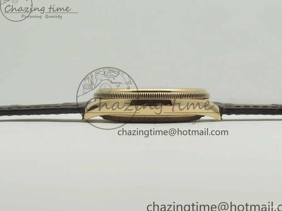 Best Leather Markers Edition Real A3165 Strap Date Brown RG Black Sticks 50519 on Dial Cellini MK 0408